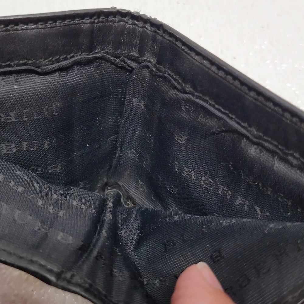 Burberry Black Bi-Fold Wallet Leather & Canvas